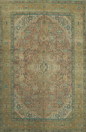 Distressed Tabriz Persian Area Rug 7x10