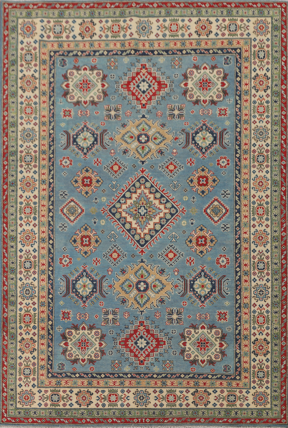 Light Blue Kazak Oriental Area Rug 7x10