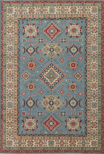 Light Blue Kazak Oriental Area Rug 7x10