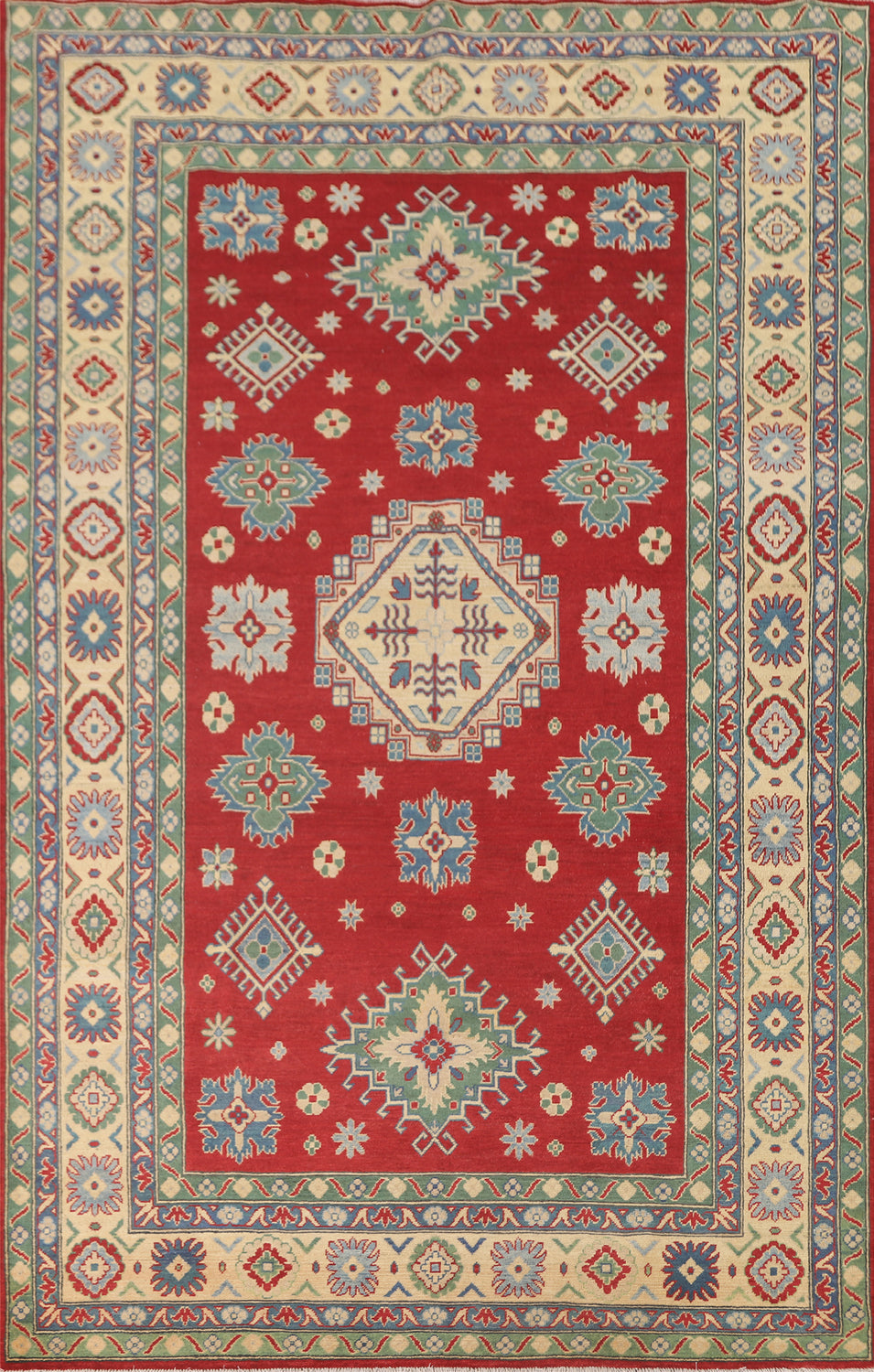 Geometric Kazak Oriental Area Rug 7x10