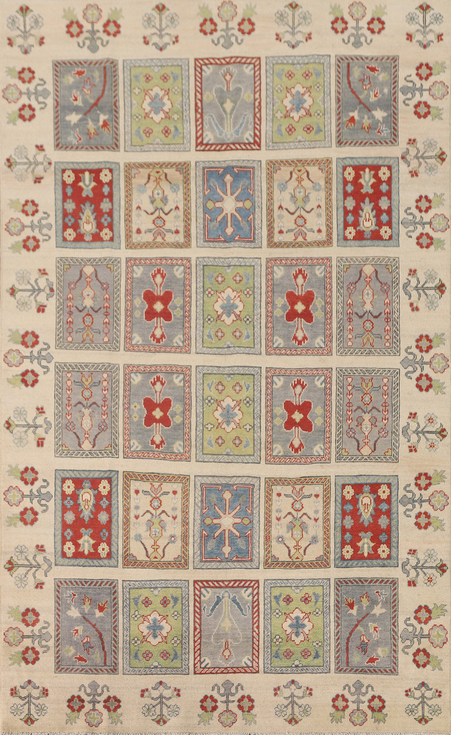 Garden Design Kazak Oriental Area Rug 6x10