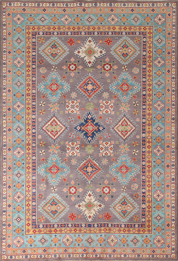 Purple Kazak Living Room Area Rug 6x9