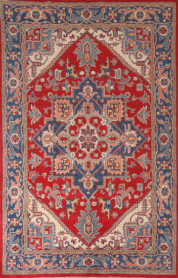 Handmade Kazak Living Room Area Rug 6x10