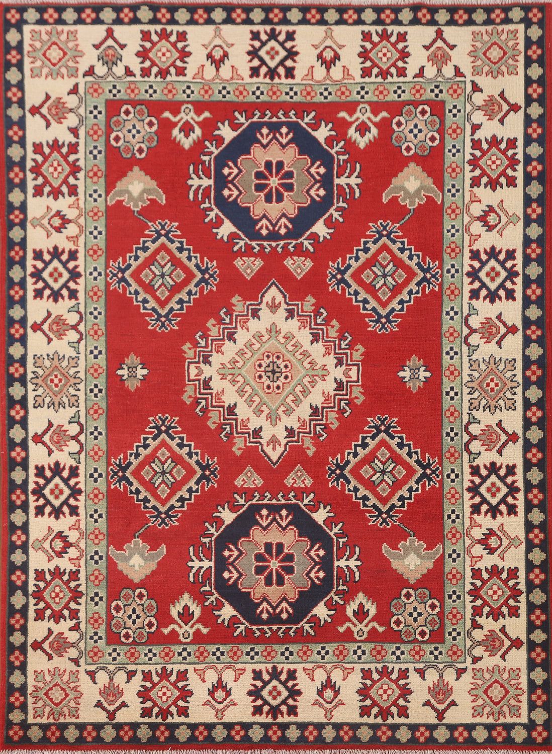 Geometric Kazak Oriental Rug 5x7