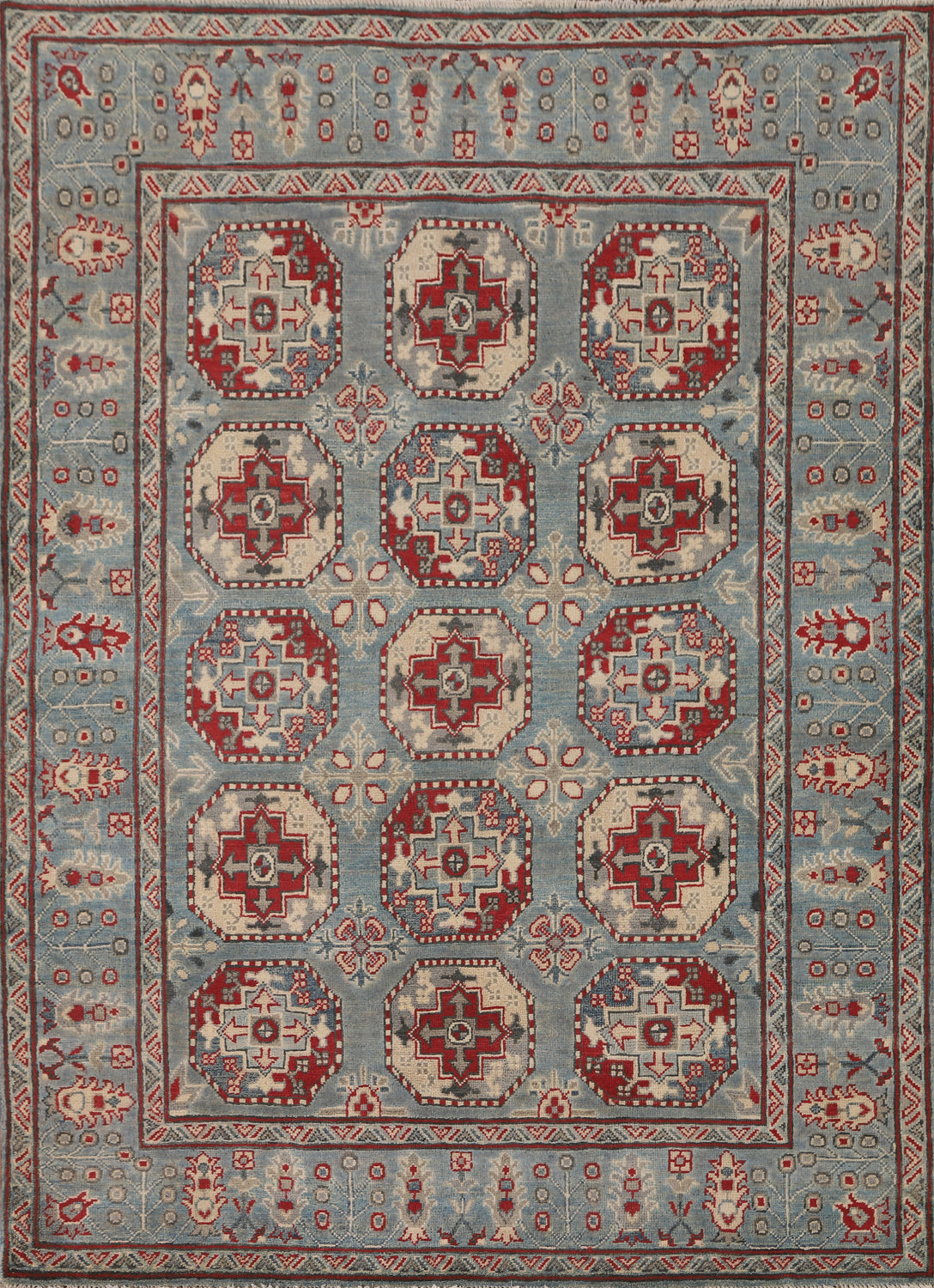 Geometric Kazak Oriental Rug 5x7
