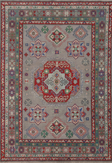 Geometric Kazak Oriental Area Rug 6x8