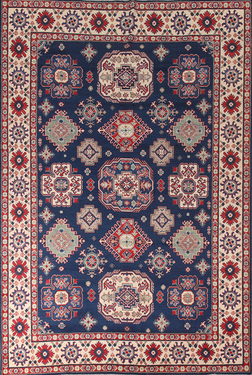 Navy Blue Kazak Living Room Area Rug 8x12