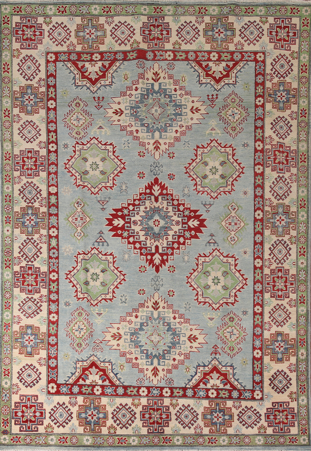 Light Blue Kazak Oriental Area Rug 7x9