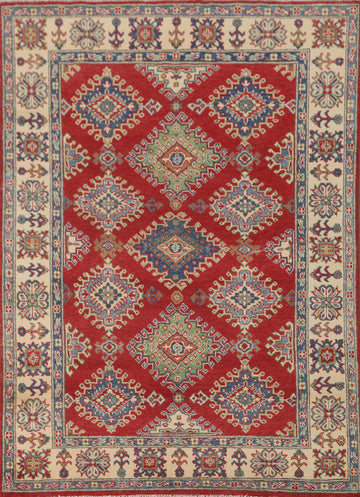 Geometric Red Kazak Oriental Rug 5x7