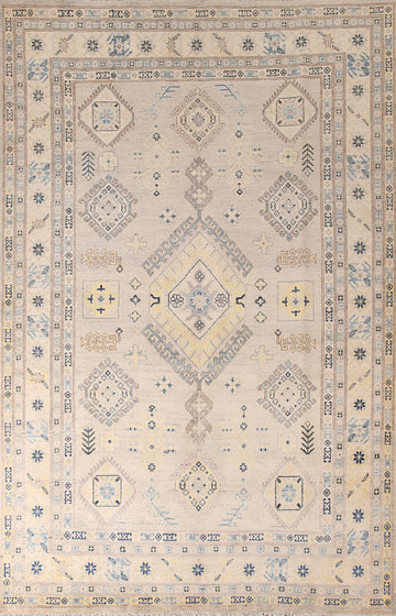 Geometric Kazak Living Room Area Rug 7x10