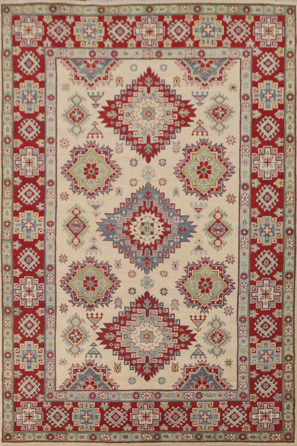 Geometric Kazak Oriental Area Rug 7x10