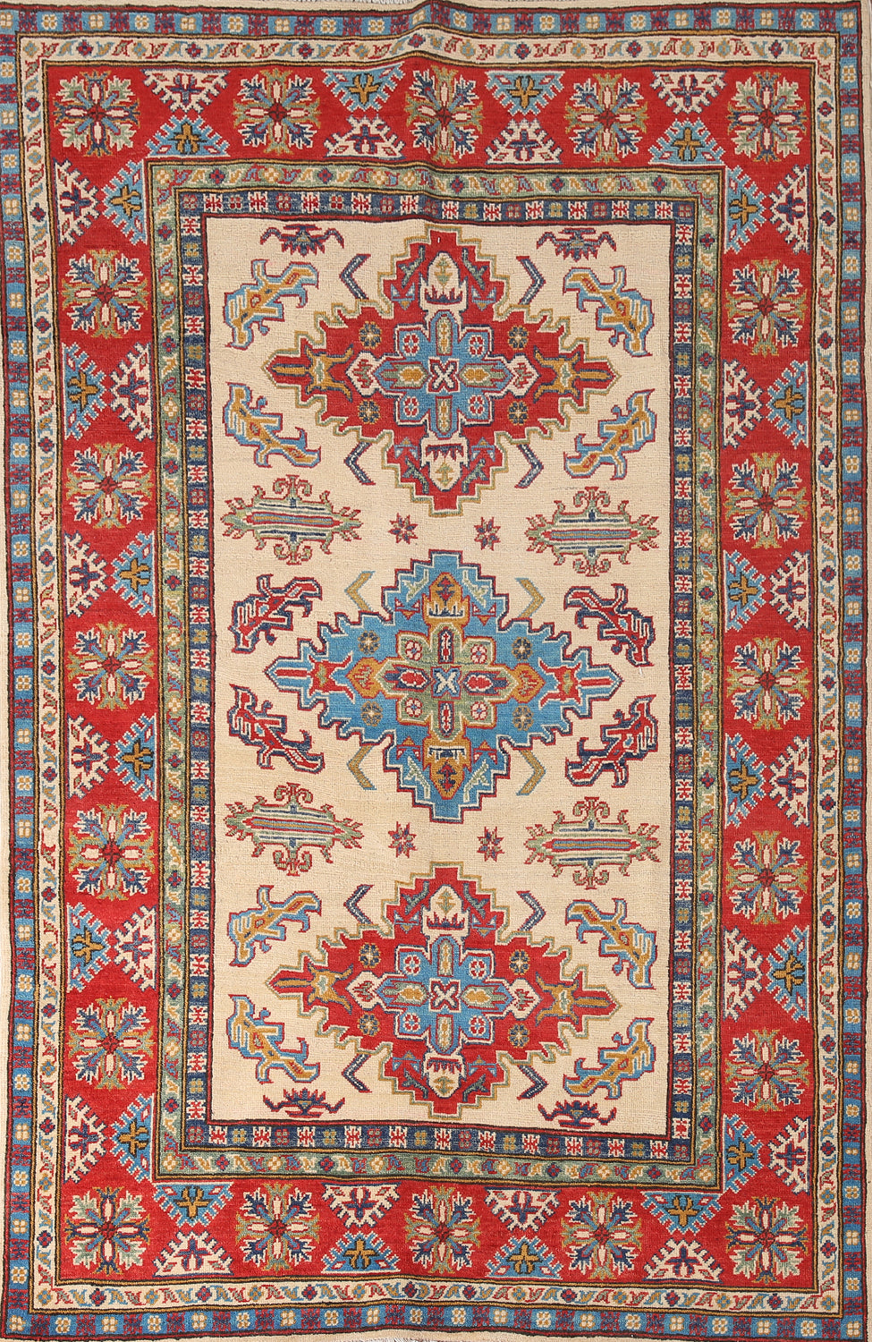 Handmade Wool Kazak Oriental Rug 5x7