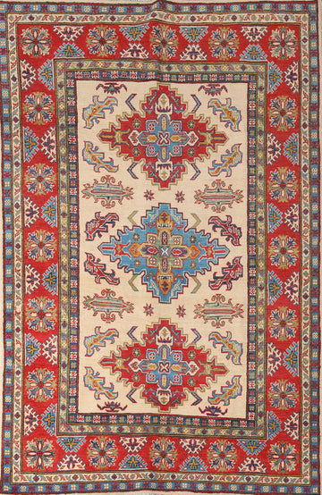 Handmade Wool Kazak Oriental Rug 5x7