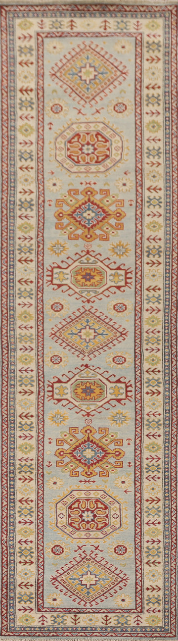Handmade Wool Kazak Oriental Runner Rug 3x13