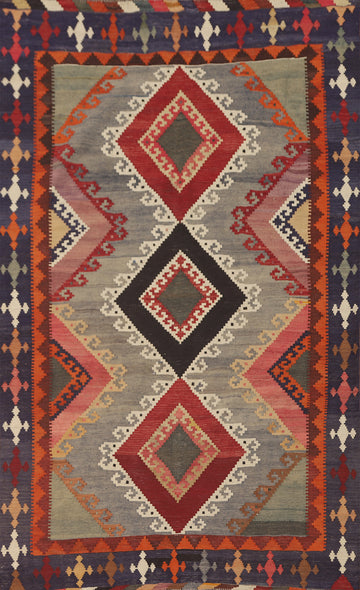 Vegetable Dye Kilim Qashqai Persian Area Rug 5x8