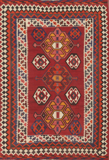 Vegetable Dye Kilim Qashqai Persian Area Rug 5x8