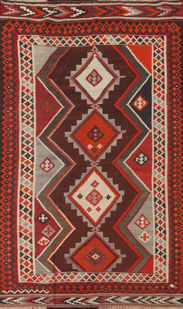 Geometric Kilim Shiraz Persian Area Rug 5x8