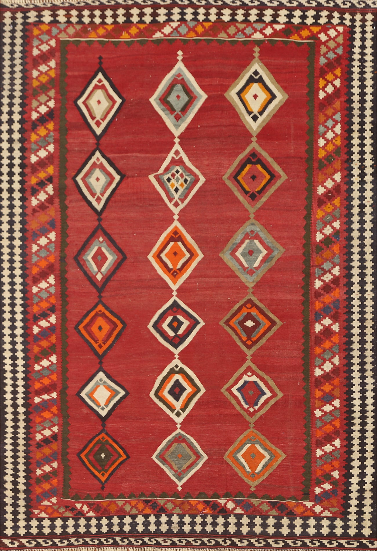 Vegetable Dye Kilim Qashqai Persian Area Rug 5x8