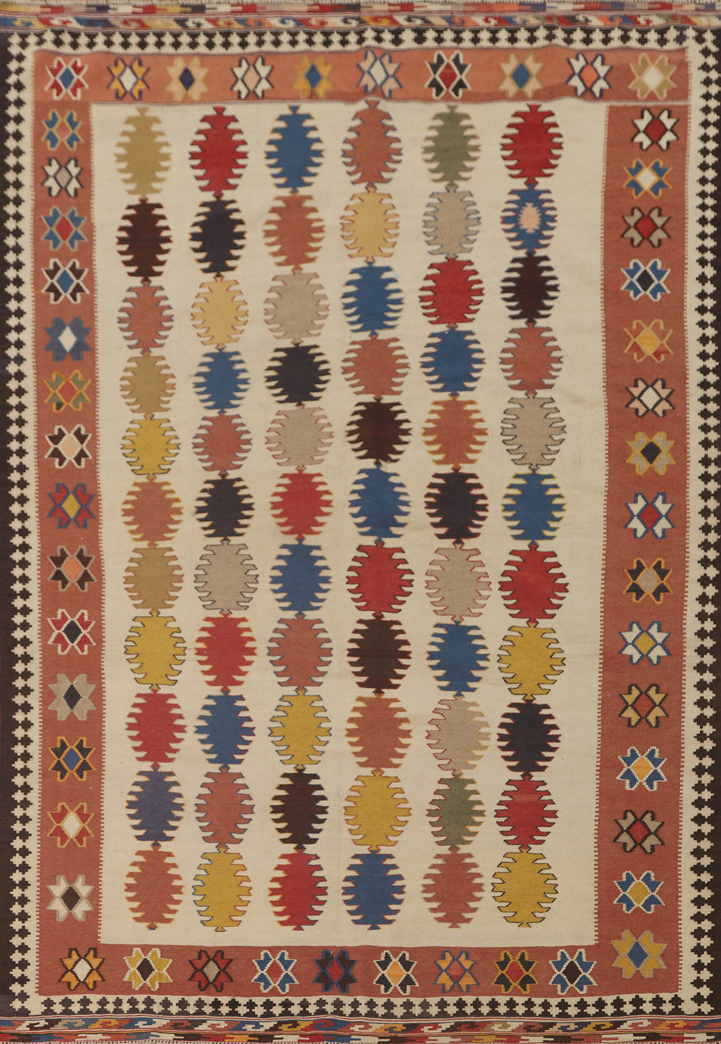 Vegetable Dye Kilim Qashqai Persian Area Rug 6x8