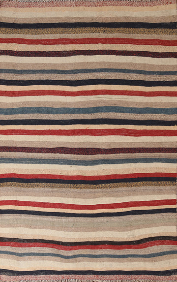 Striped Kilim Qashqai Persian Rug 4x6