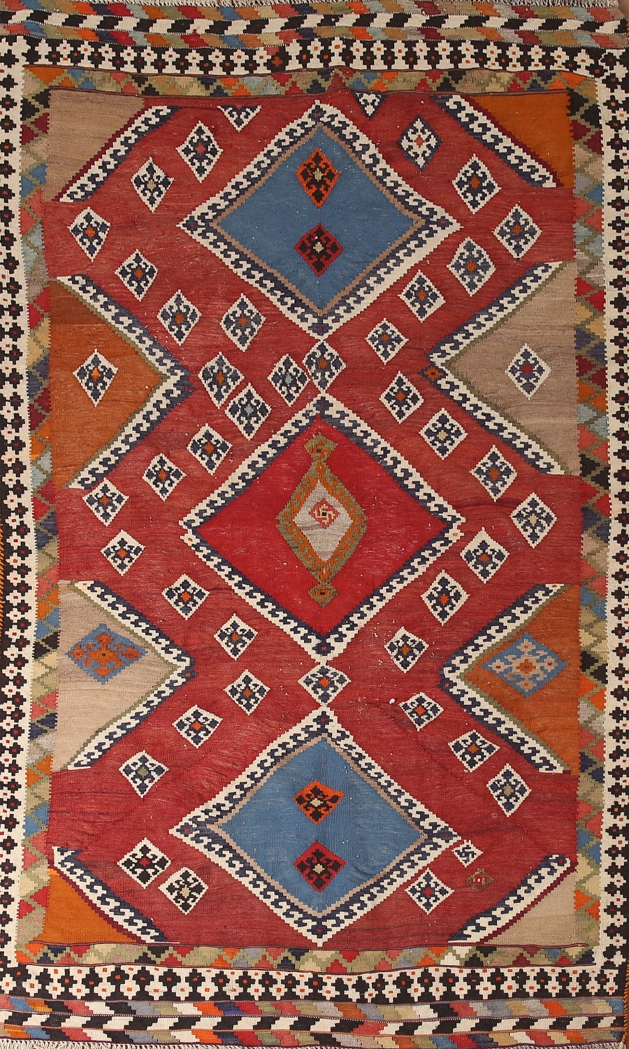 Vegetable Dye Kilim Qashqai Persian Area Rug 5x9