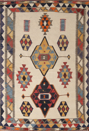 Vegetable Dye Kilim Qashqai Persian Rug 5x7