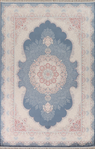 Traditional Blue Tabriz Turkish Area Rug 6x10