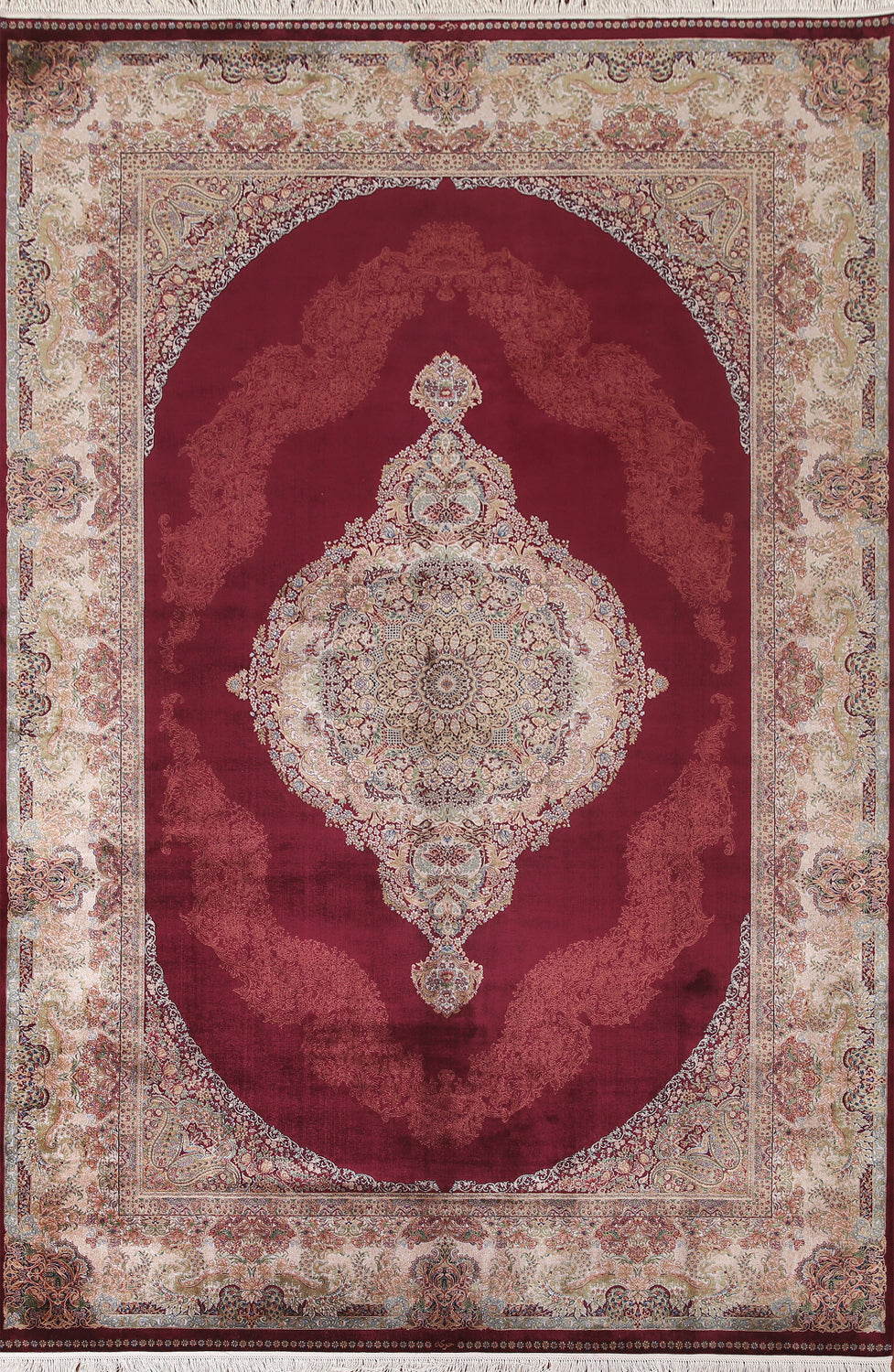 Traditional Burgundy Tabriz Oriental Area Rug 7x10