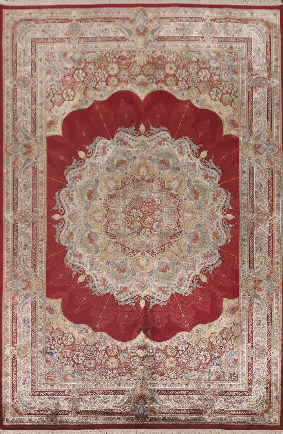 Burgundy Tabriz Traditional Area Rug 7x10