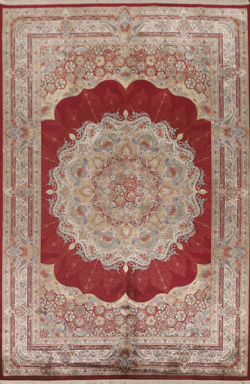 Burgundy Tabriz Traditional Area Rug 7x10
