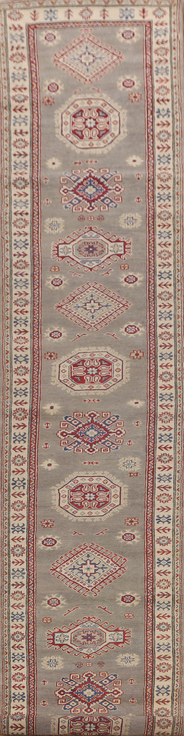 Geometric Kazak Oriental Runner Rug 3x20