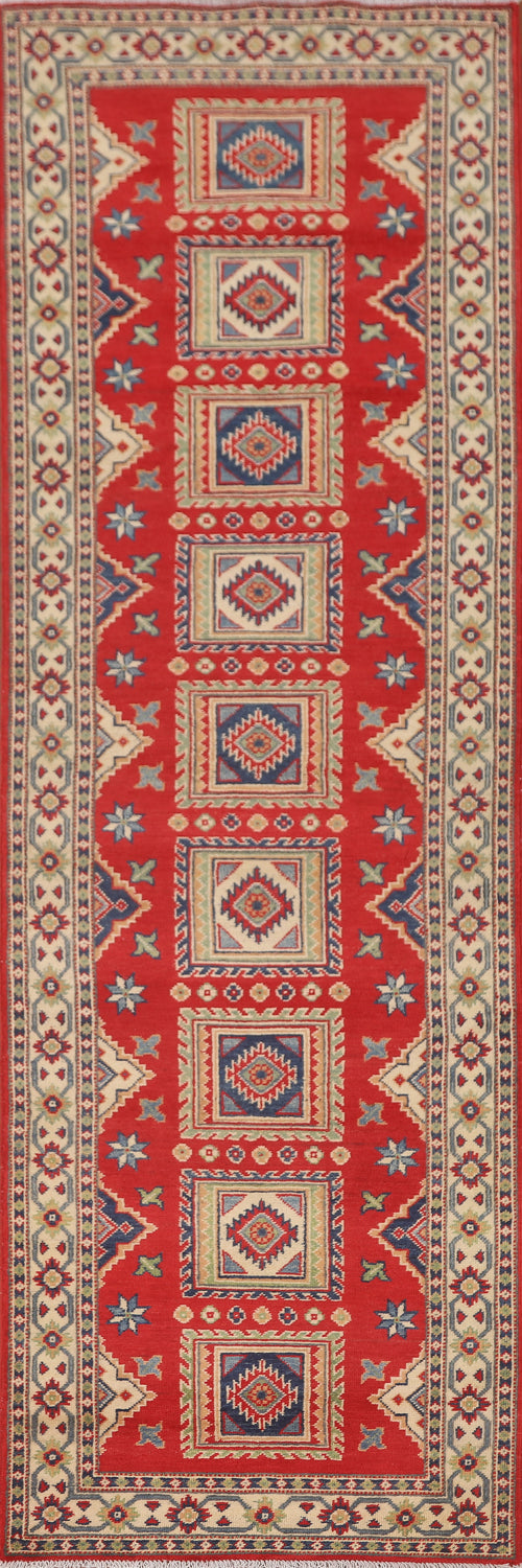 Handmade Kazak Oriental Runner Rug 3x10