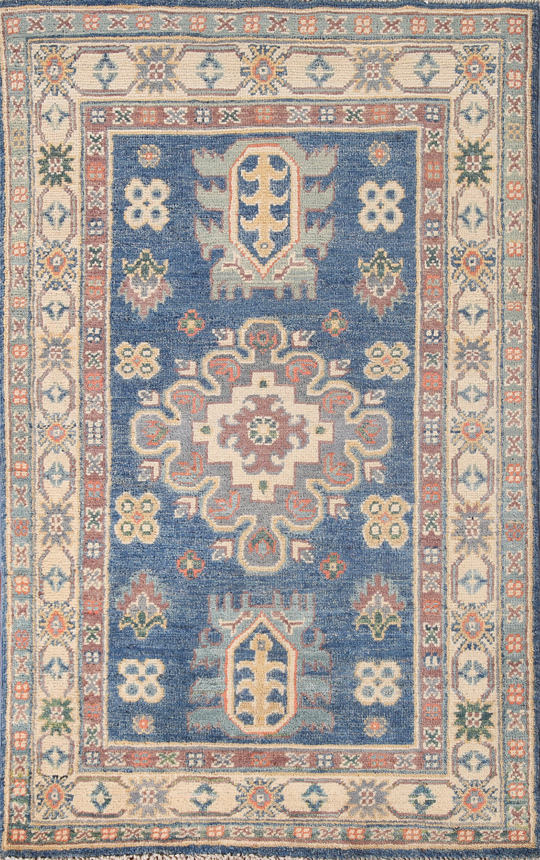 Blue Kazak Wool Handmade Rug 3x4