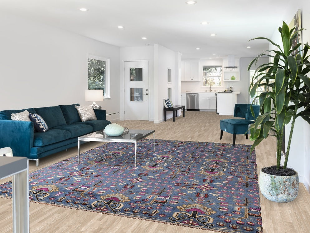 All-Over Blue Ziegler Oriental Area Rug 8x10