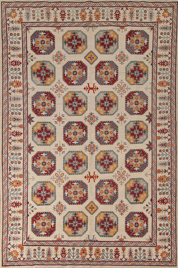 Geometric Kazak Oriental Area Rug 7x10