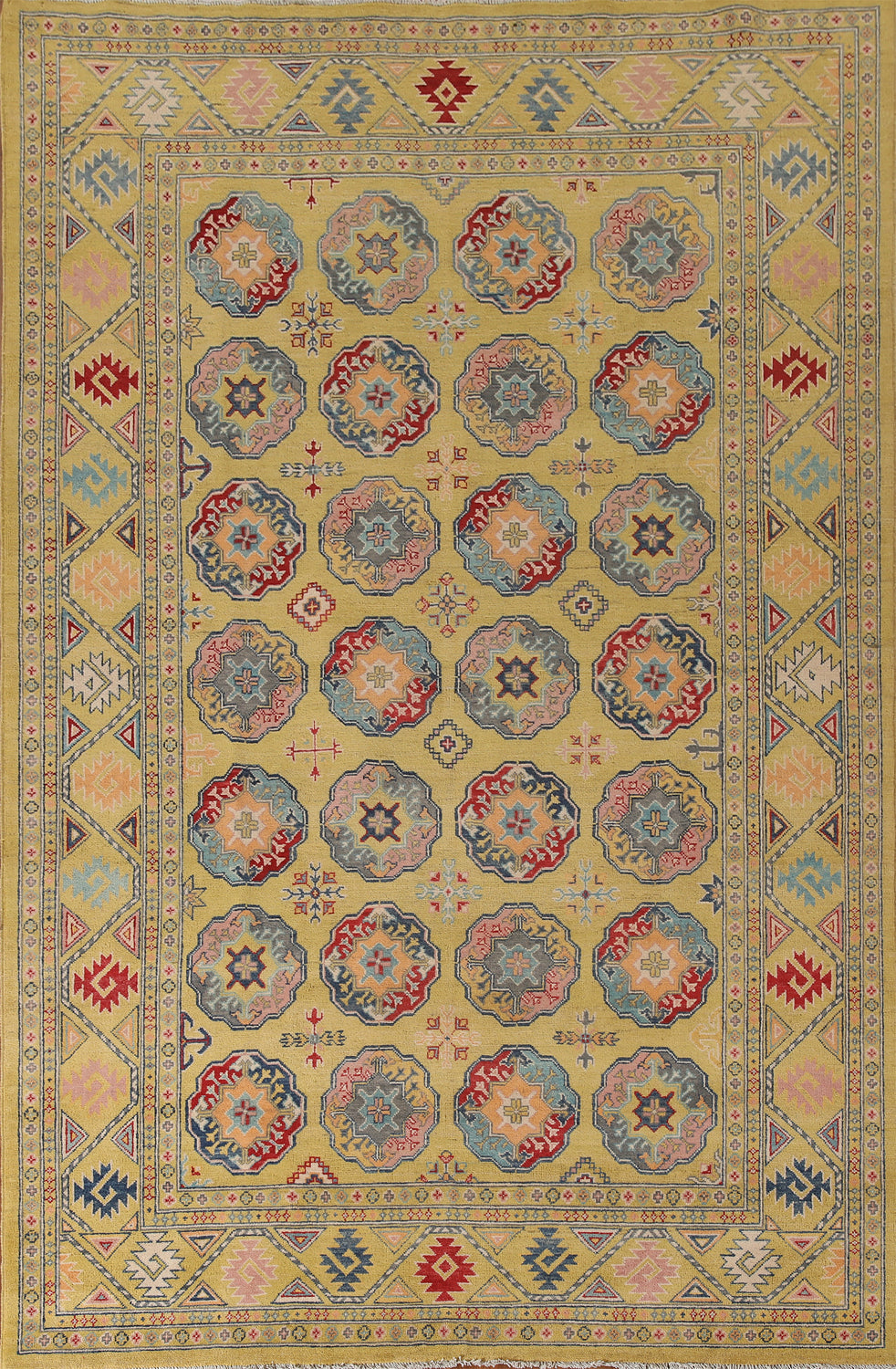 Geometric Kazak Oriental Area Rug 7x11