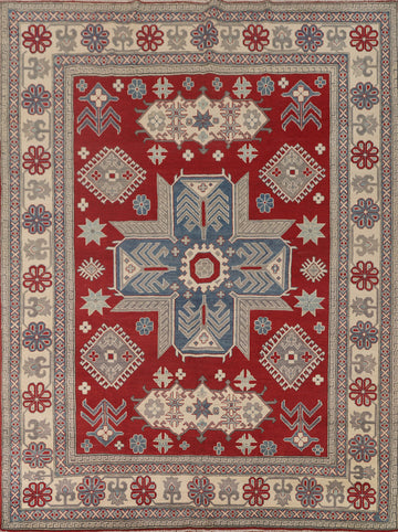 Geometric Red Kazak Oriental Area Rug 8x10