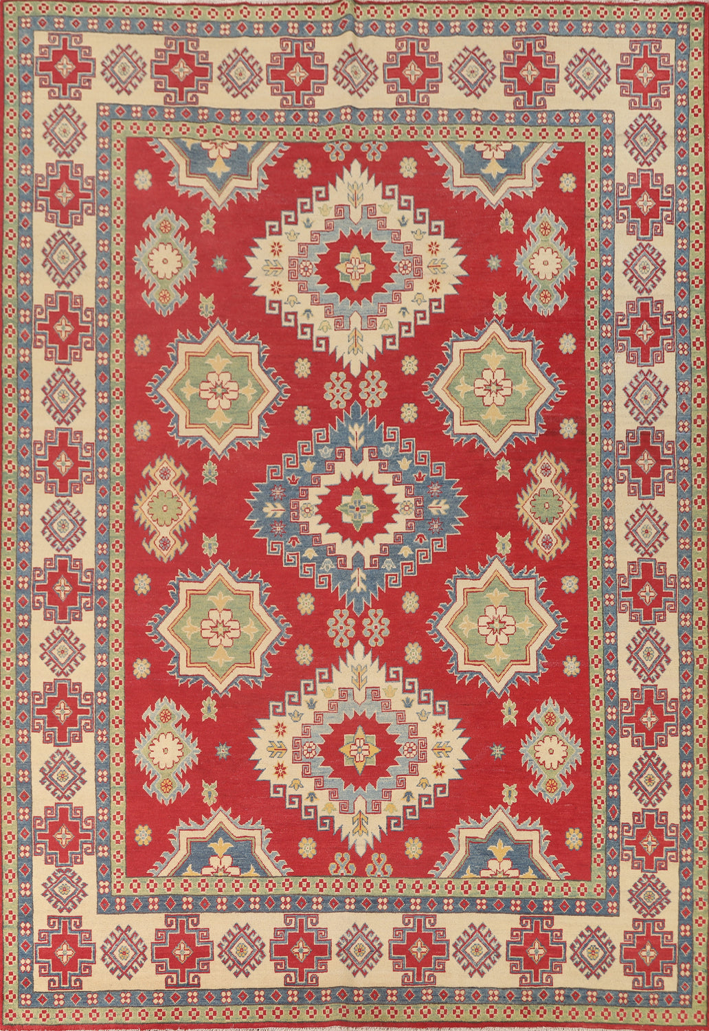 Geometric Kazak Oriental Area Rug 8x11
