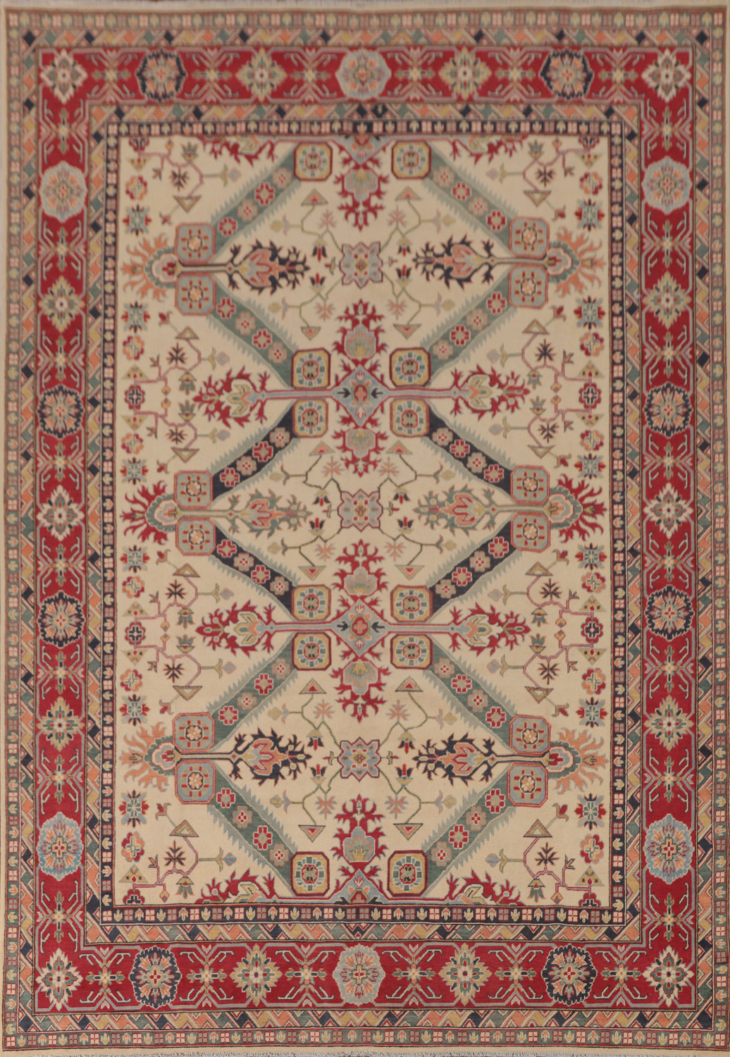 Geometric Kazak Oriental Area Rug 9x12