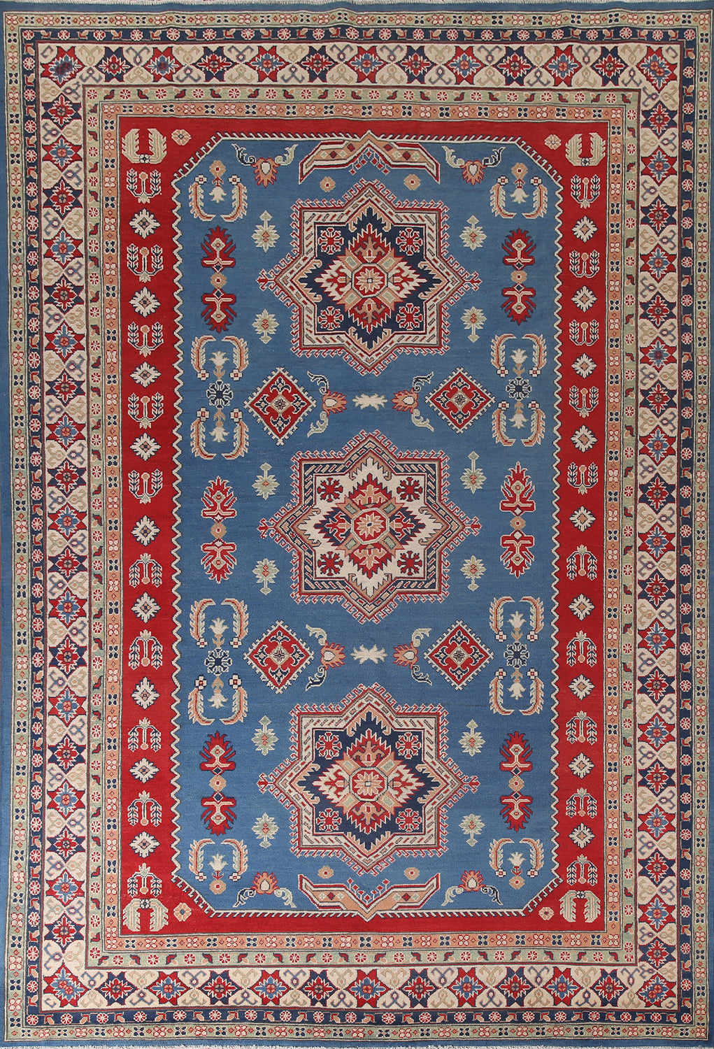 Handmade Blue Kazak Oriental Area Rug 8x12