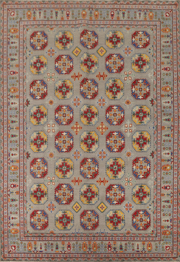 All-Over Gray Kazak Oriental Area Rug 8x11