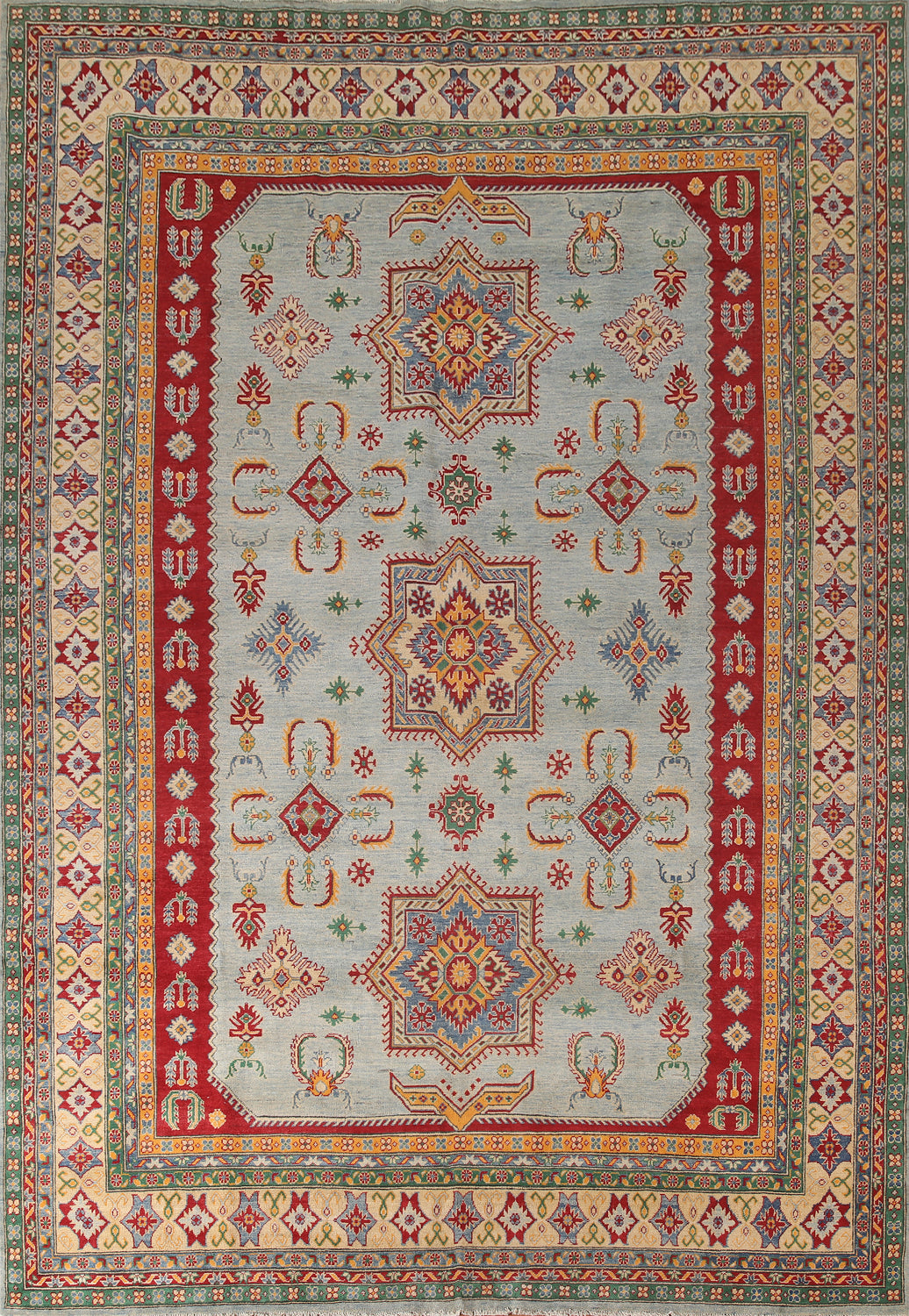 Geometric Wool Kazak Oriental Area Rug 10x13