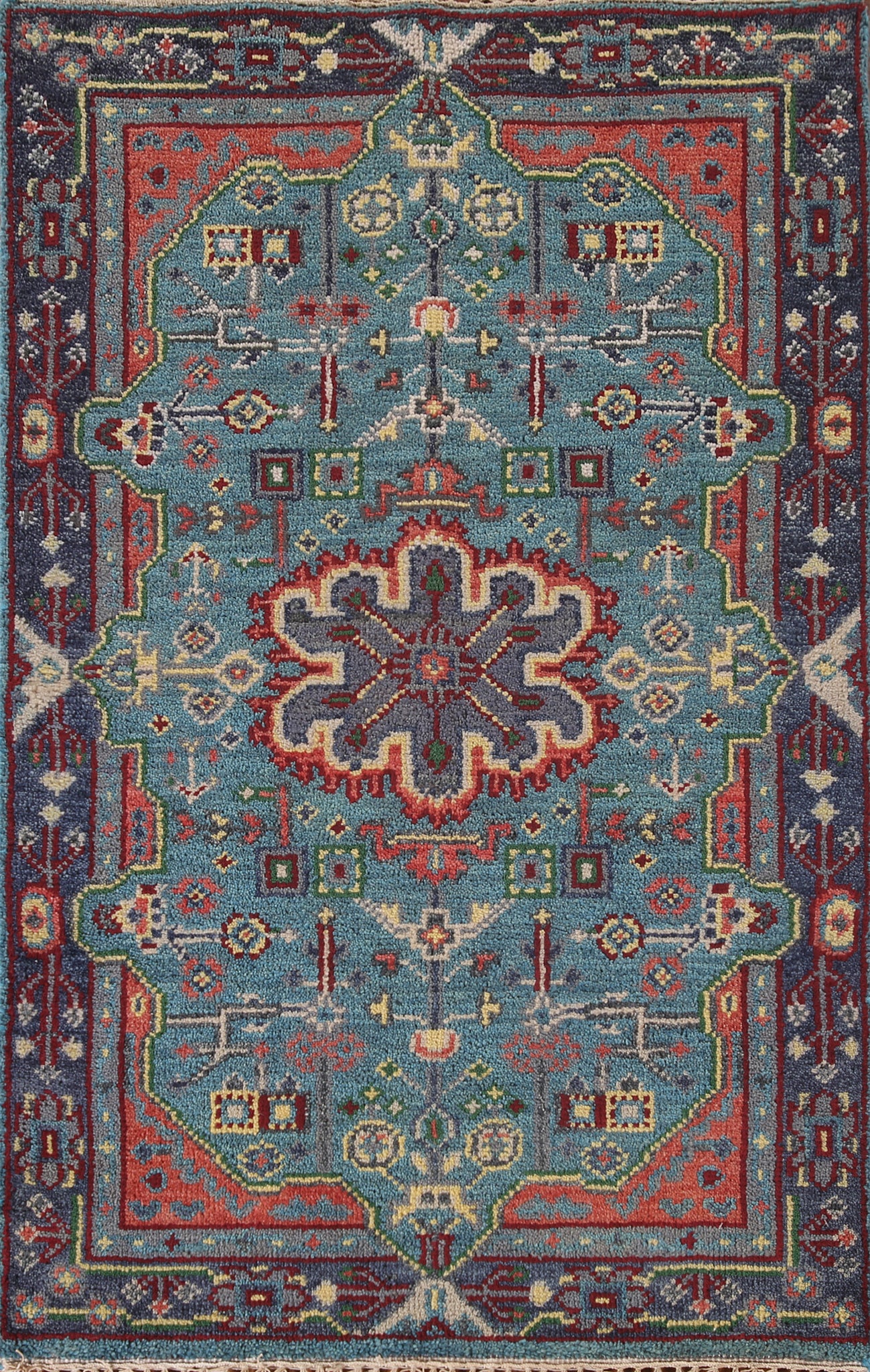 Handmade Blue Heriz Serapi Oriental Rug 3x5