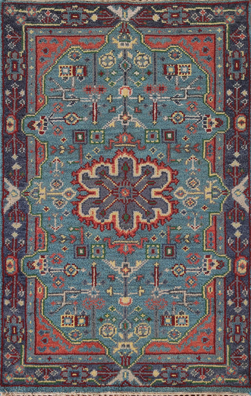 Handmade Blue Heriz Serapi Oriental Rug 3x5