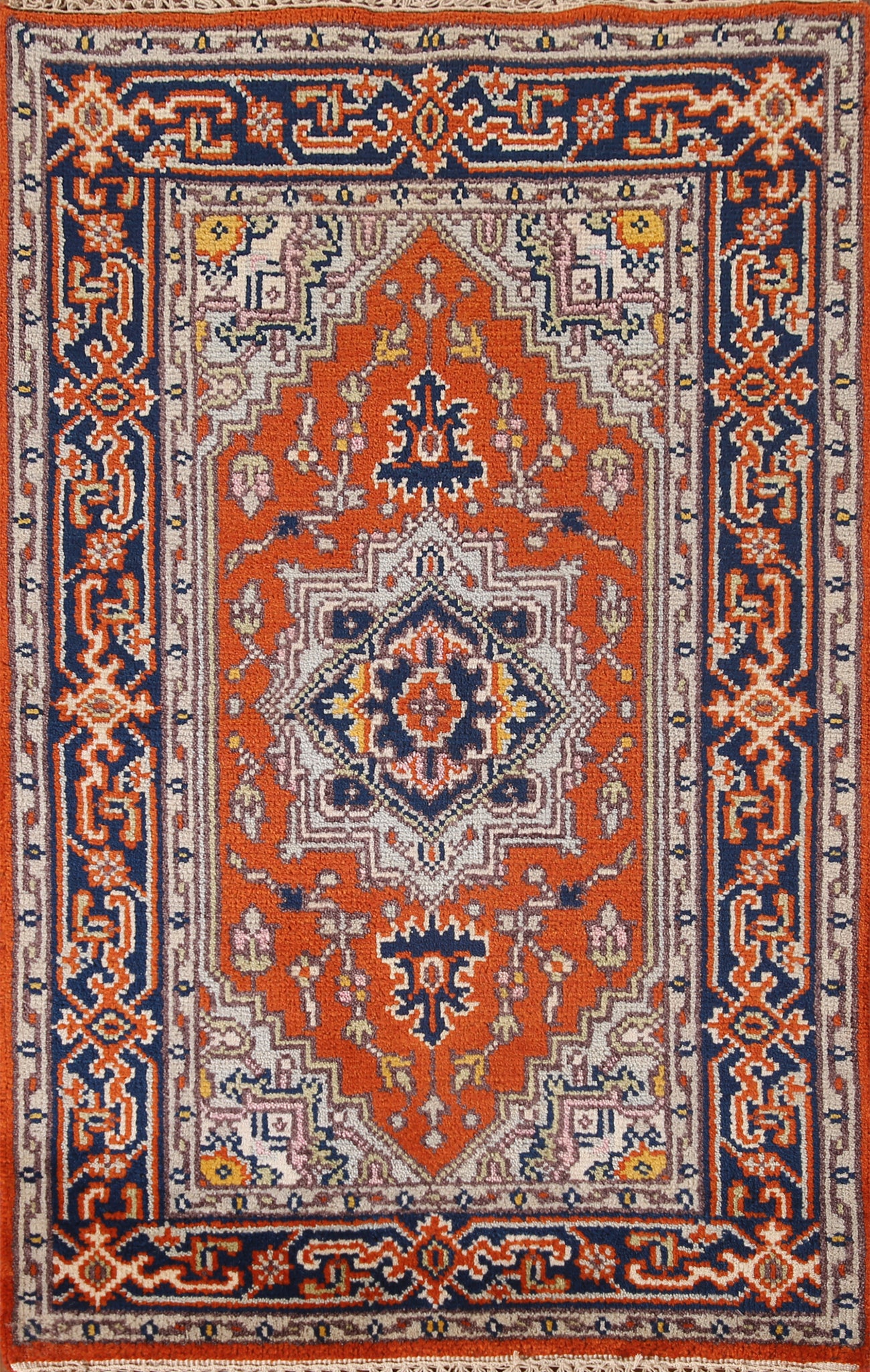 Orange Geometric Heriz Serapi Oriental Rug 3x5