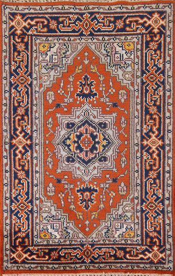 Orange Geometric Heriz Serapi Oriental Rug 3x5