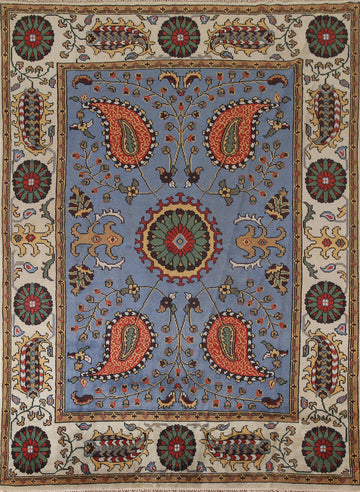 Blue Paisley Kazak Oriental Area Rug 8x10