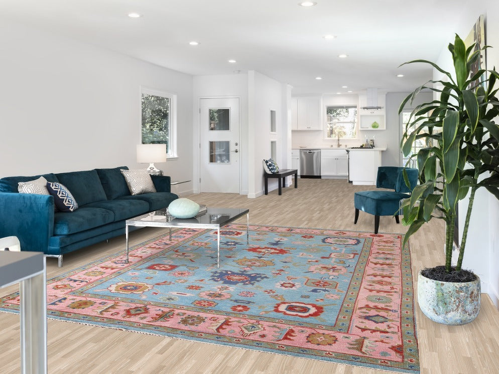 Light Blue Oushak Oriental Area Rug 8x10