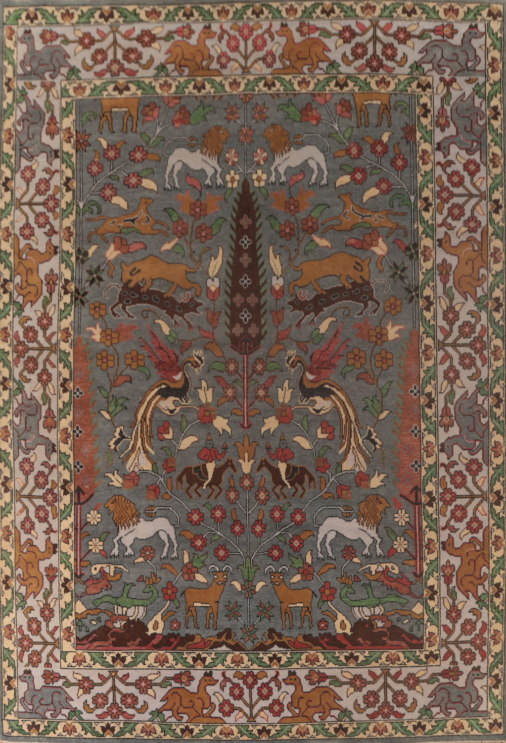 Animal Pictorial Ziegler Oriental Area Rug 10x14