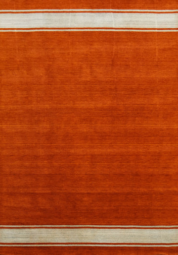 Orange Wool Gabbeh Indian Area Rug 8x11